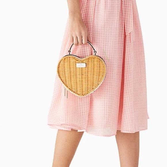 Kate Spade Love Shack Heart Wicker Crossbody Handbag - Picture 11 of 11